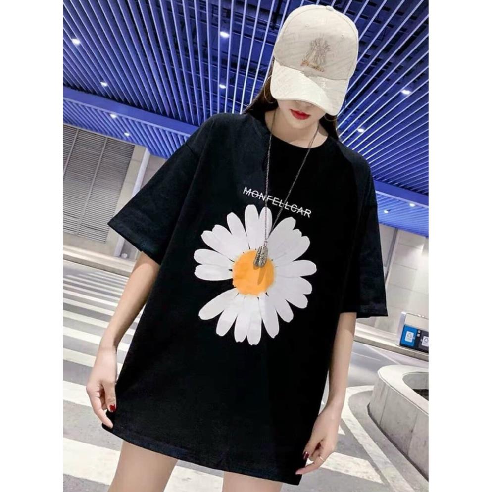 Áo Thun Tay Lỡ Nam Nữ in hình hoa cúc siêu cute - vải dày đẹp loại tốt