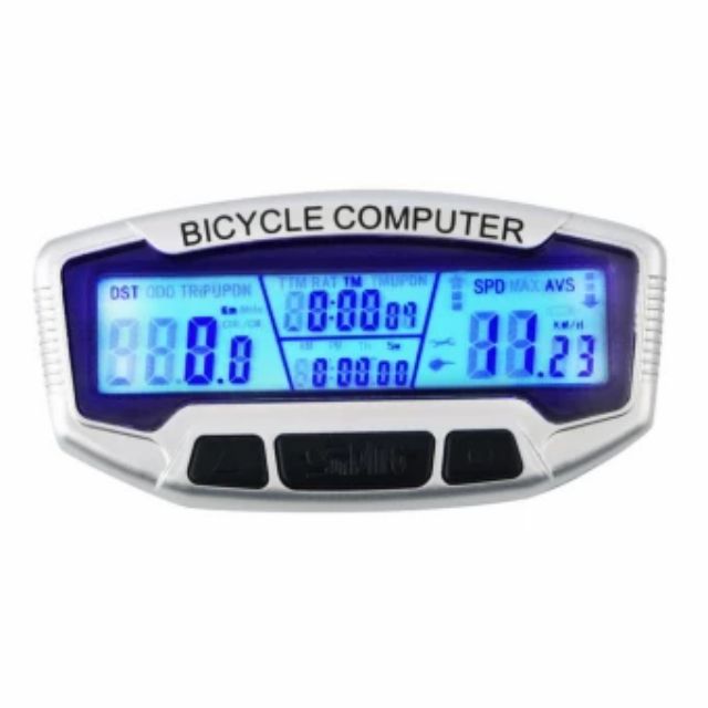 Đồng hồ điện tử LCD Biker Computer Đo Dặm Speedometer Nền Led Nhiệt Kế Clock + Đồng Hồ Bấm Giờ Phụ Đi Xe may,Moto,Xe Đạp