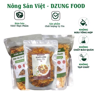 Combo 1kg khô gà lá chanh + 500G heo khô cháy tỏi sợi nhỏ - NÔNG SẢN VIÊT (DZUNG FOOD)