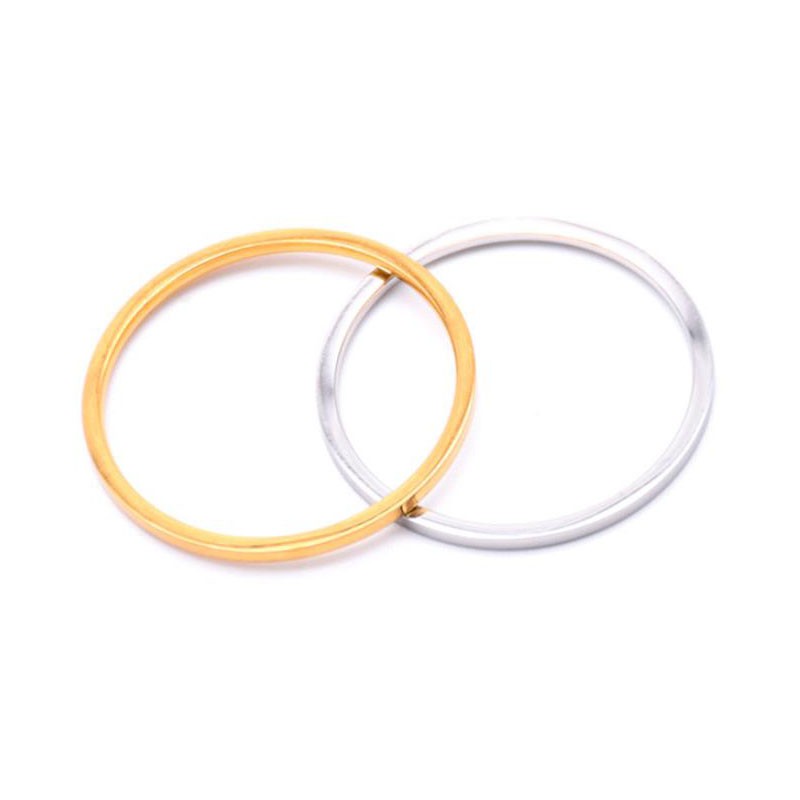Nhẫn Cưới Thép Titan Mỏng 1mm Màu Vàng Hồng / Bạc Cho Cặp Đôi Kích Thước 3-10
