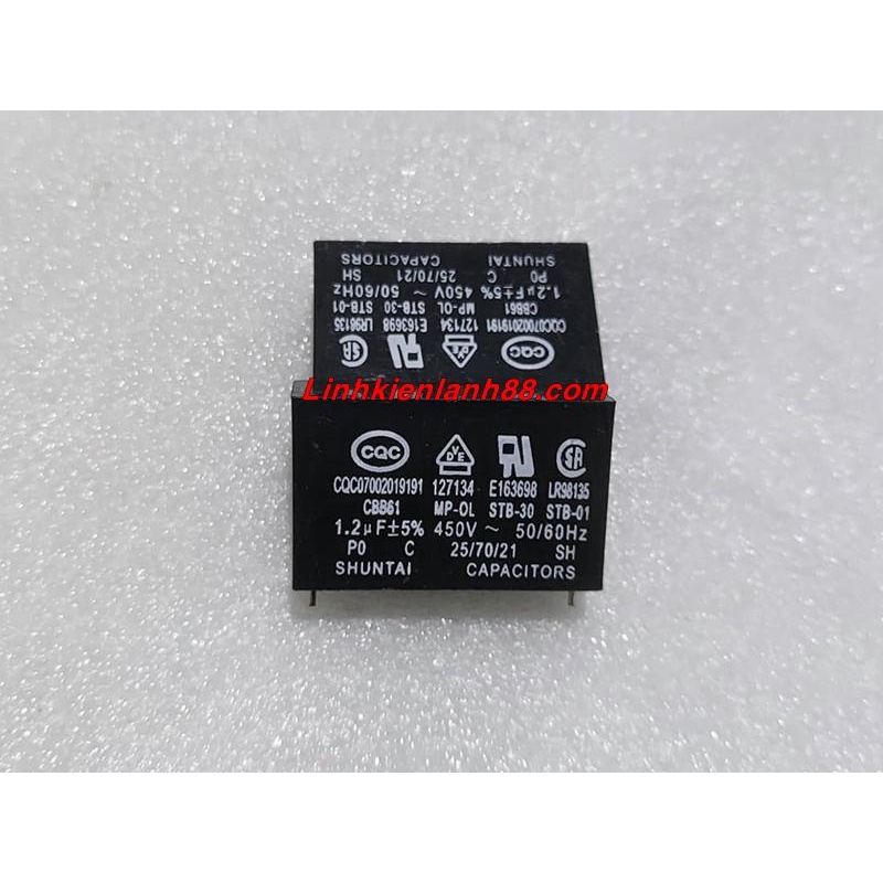 (10 cái) Tụ Quạt Điều Hòa 1.2uf 450v Chân Kim Mới, Chính Hãng 100%