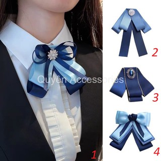 Nơ cổ áo xanh da trời các loại