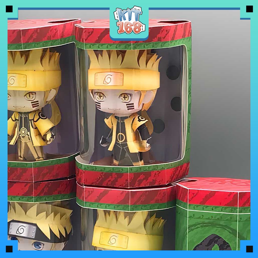 Mô hình giấy Anime Game Chibi Naruto ver 5  + kit hộp trang trí