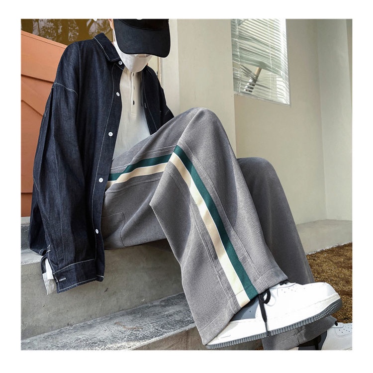 Quần ống rộng Họa Tiết Kẻ Sọc Phong Cách Hiphop Thời Trang Cho Nam