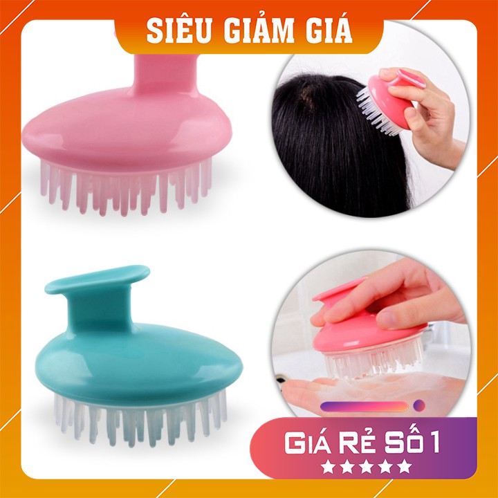 Lược gội đầu  FREESHIP  gội đầu massage  2 in1 , lược gội đầu silicon thư giản da đầu