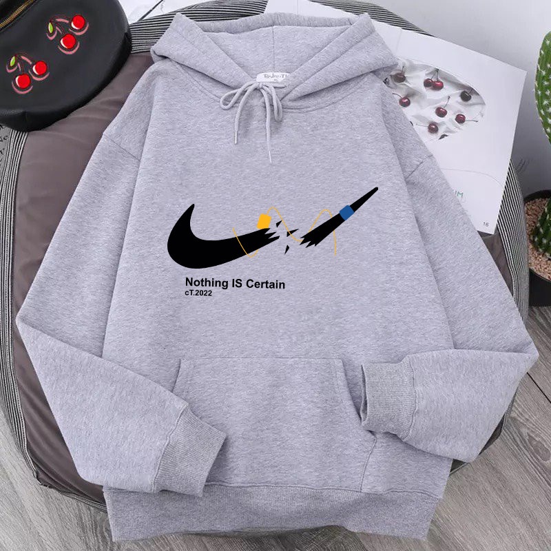 Áo khoác hoodie nỉ unisex in Notthing Is Certain cực đẹp chất vải nỉ dày dặn