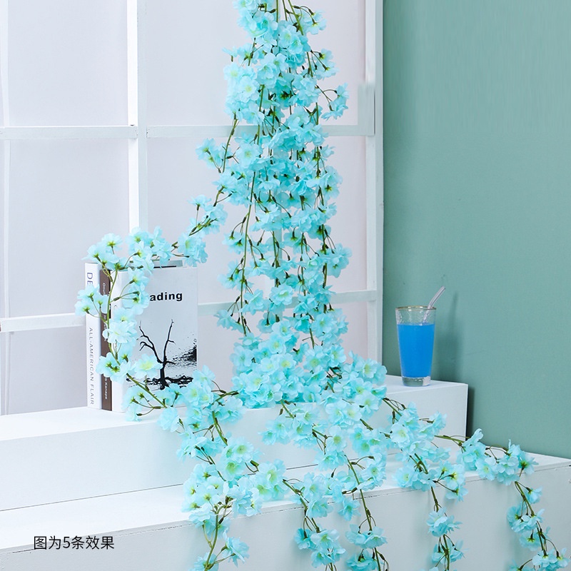 Dây Hoa Anh Đào Lụa 135 Bông Trang Trí Tường Tiệc Cưới