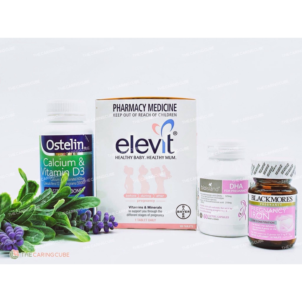 Viên uống Canxi bầu Úc Ostelin Calcium &amp; Vitamin D3 130 viên - The Caring Cube