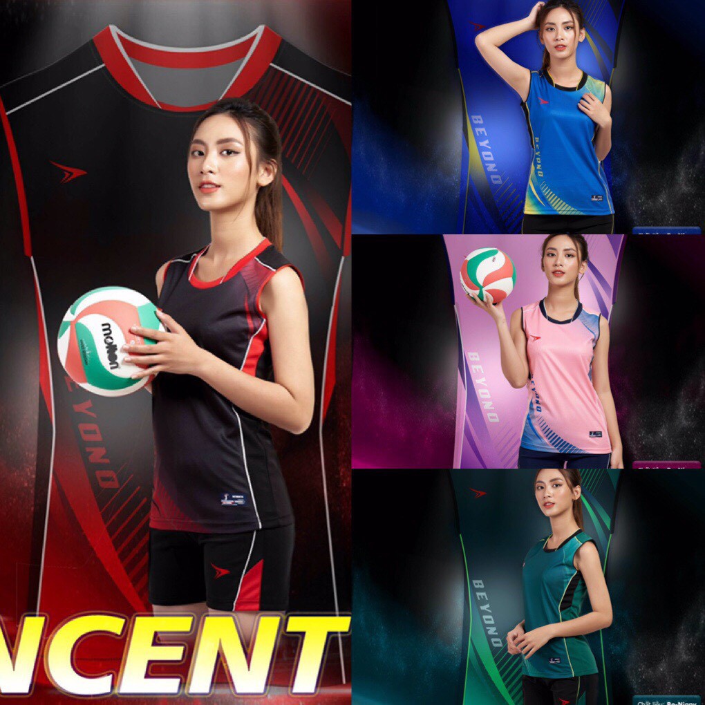 [Miễn phí in tên] Bộ bóng chuyền nữ chính hãng Beyono 04 màu mới