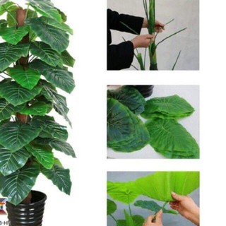 Cây trầu bà - Cây trầu bà giả để chậu size lớn(thân cây cao 1m5) trang trí tiểu cảnh