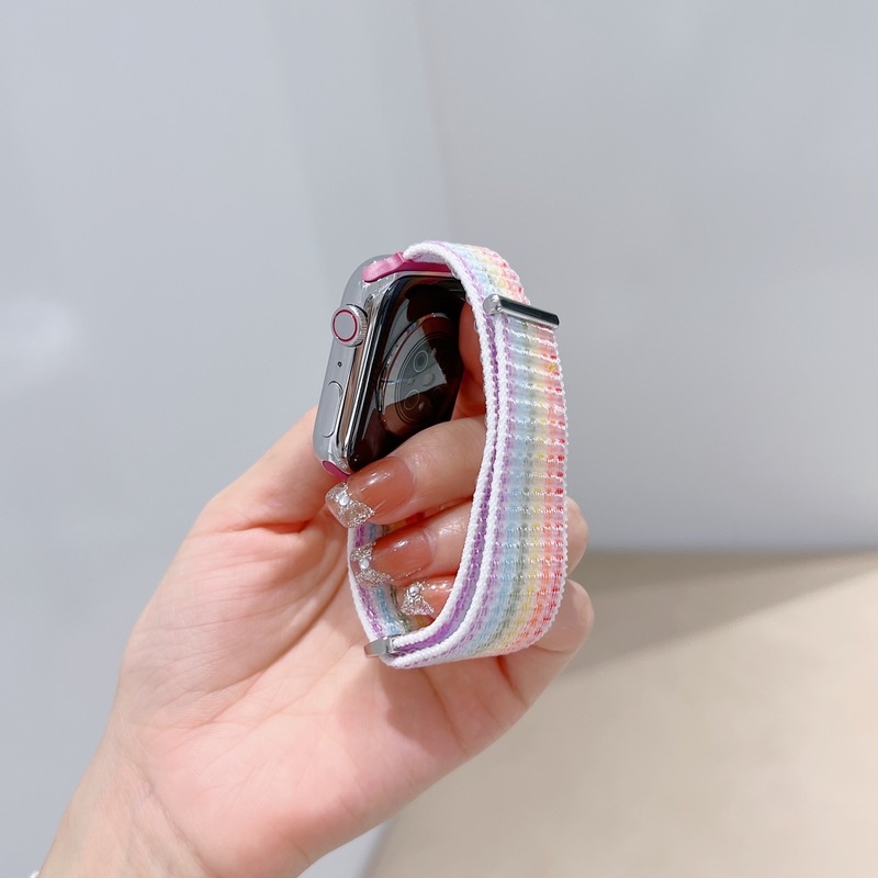 Dây Đeo Nylon Cho Đồng Hồ Thông Minh Apple Watch 40mm 44mm 42mm 38mm iwatch Series 4 5 Se 7 6 41mm 45mm