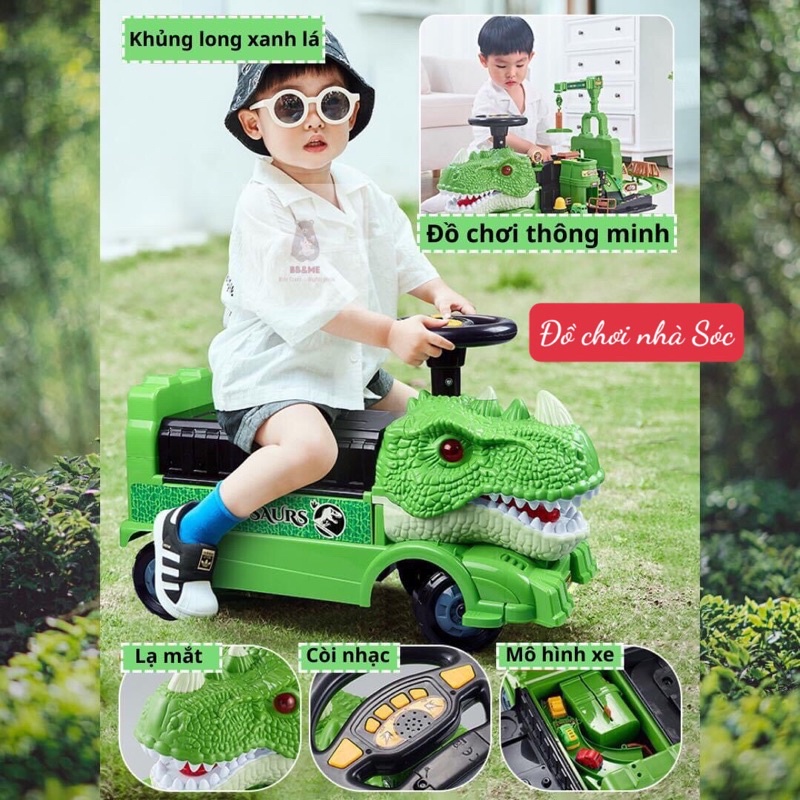 Xe chòi chân 2 in 1 cho bé kết hợp đồ chơi thông minh mô  hình xây dựng⁴