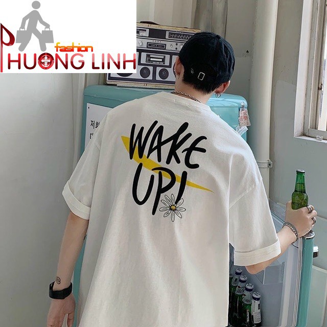 [Cotton tốt, Bảo hành 7 ngày] Áo thun nam form rộng tay lỡ Wake up- Trùm Chuyên Sỉ Thời Trang | BigBuy360 - bigbuy360.vn