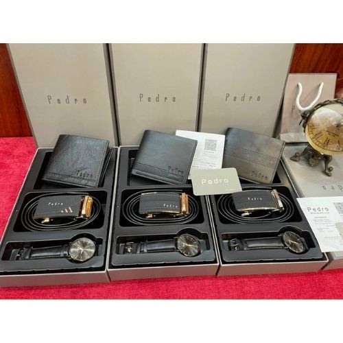 Combo Ví Da Thắt Lưng Nam, Đồng Hồ Dây Da Full Box, Sang Trọng Đẳng Cấp Dành Cho Phái Mạnh