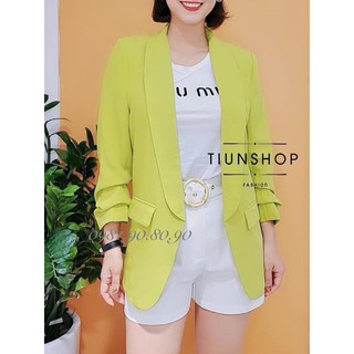Áo blazer nữ trơn tru dáng dài không khuy chất vải xuất dư cao cấp hót hít 71 16