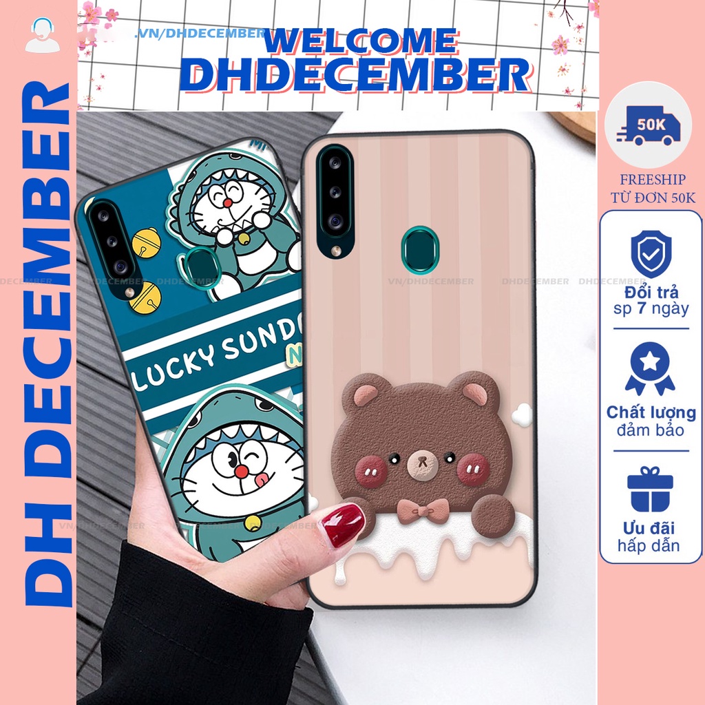 Ốp lưng Samsung Galaxy A20S in hình gấu K@ws, gấu nâu, dor@emon RẺ- ĐẸP- BỀN
