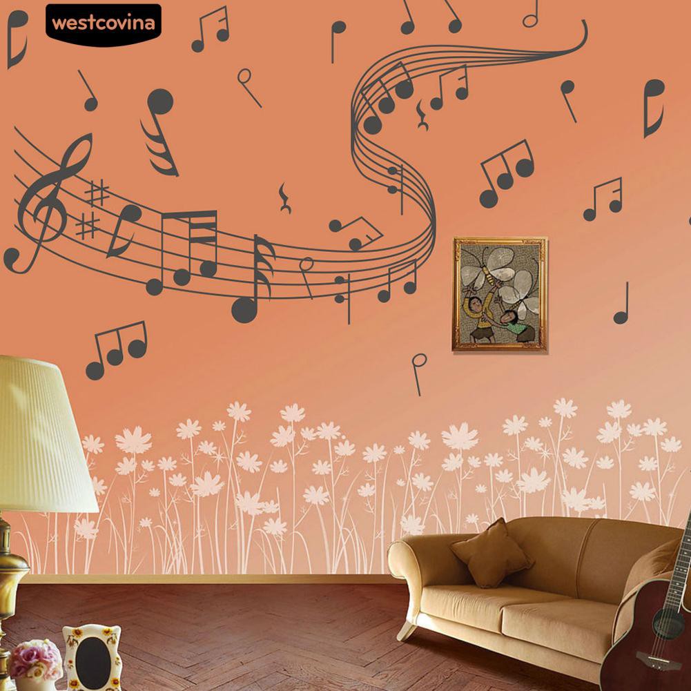 Sticker dán tường hình nốt nhạc và ký hiệu dùng để trang trí nhà