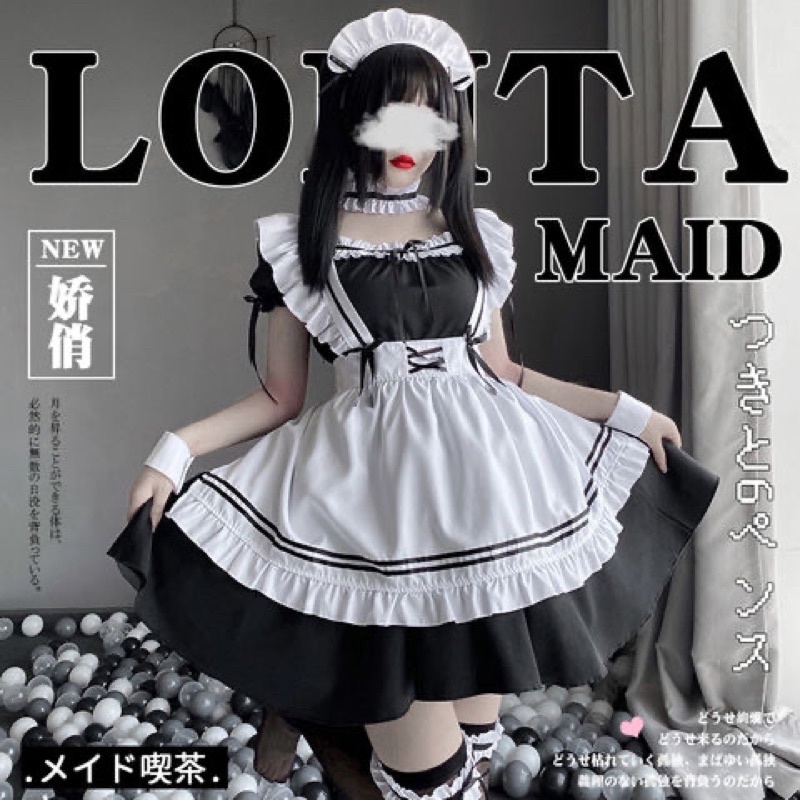 [Có sẵn] Maid ngắn cosplay, trang phục hầu gái bộ 9 món