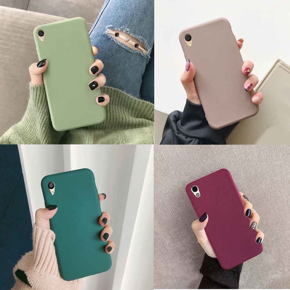 Ốp điện thoại tpu mềm màu kẹo ngọt trơn mờ nhám chống sốc cho Oppo A37 A37F R9 R9S