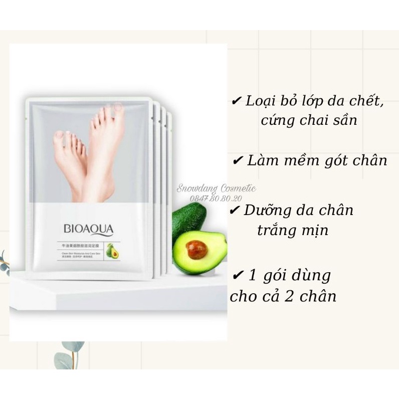 Mặt Nạ Dưỡng Ẩm Tay Chân Tinh Chất Quả bơ Bioaqua Làm Mềm Mịn Da Giúp Da Trắng Khỏe