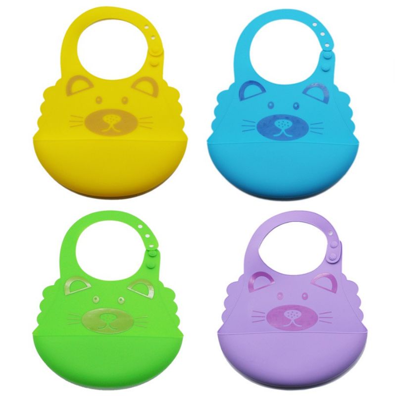 Yếm ăn dặm silicon, yếm máng 3D cho bé