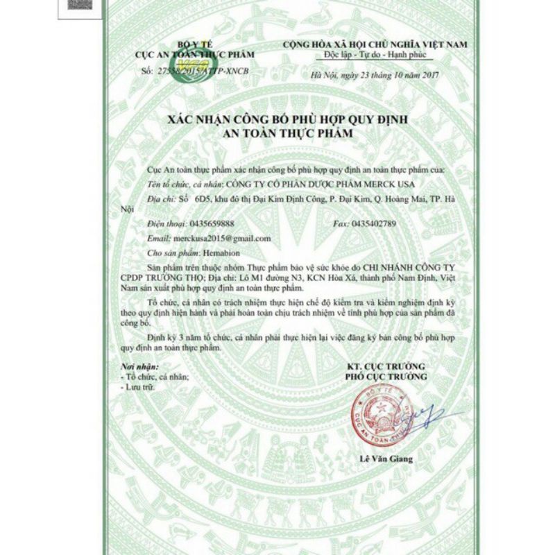 HEMABION_Hộp 20 ống giúp bổ sung sắt cho phụ nữ đang mang thai và sau sinh