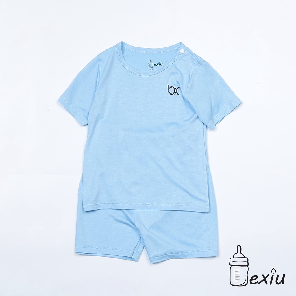 Bộ Đồ Cộc Cài Vai Màu Bexiu Bx - Quần Áo Trẻ Sơ Sinh Thun Cotton Lạnh Mềm Mượt Mát Cho Bé Trai Và Gái Từ 4-19kg