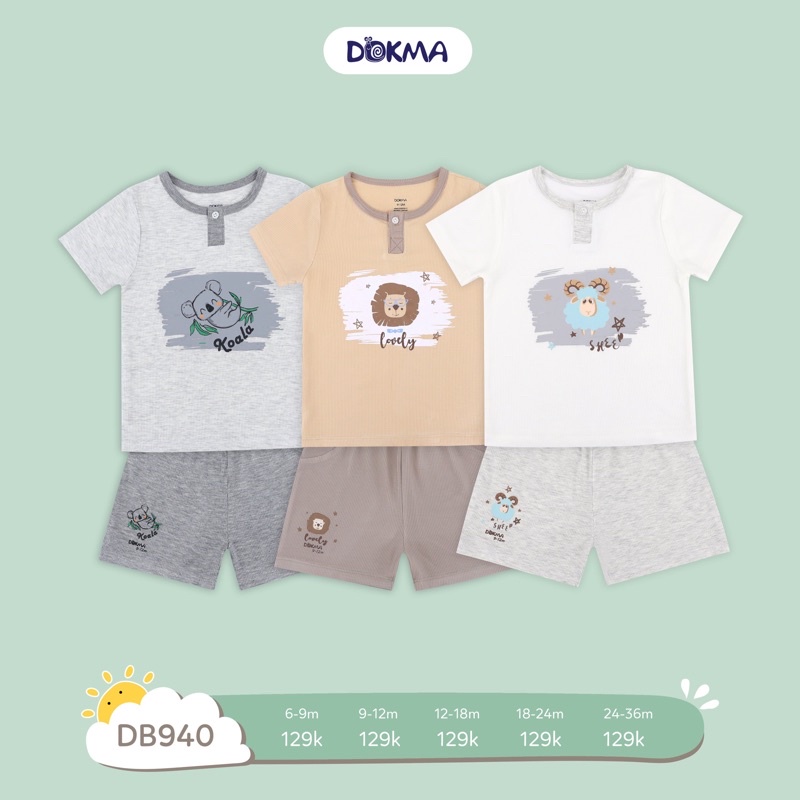 Bộ ba lỗ, sát nách, cộc tay Dokma bé trai DMB416