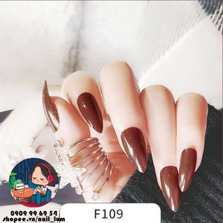 Móng Giả - Nail Dài Nhọn - Sơn Bóng [Sẵn Keo - Đóng Hộp 24 Mẫu Đủ Size]