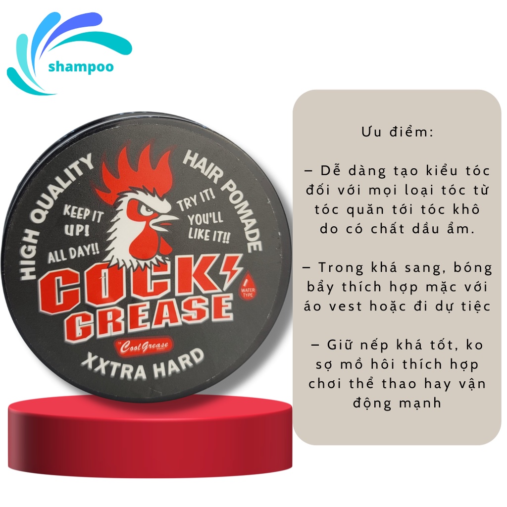 Sáp vuốt tóc Con Gà COCK CREASE tạo kiểu tóc giữ nếp tốt