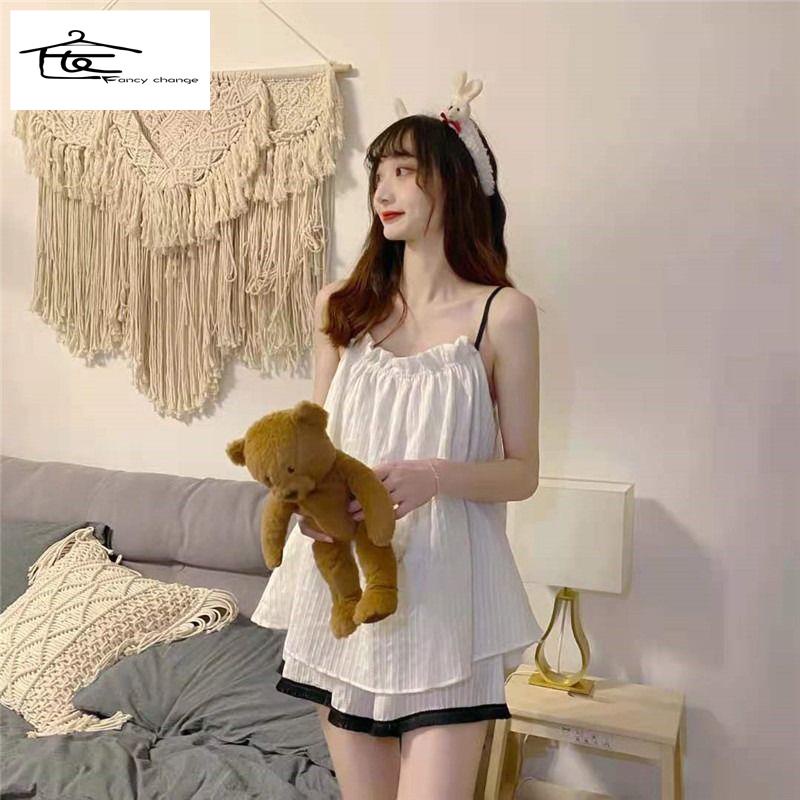 Bộ Đồ Ngủ Hai Mảnh Gồm Áo Hai Dây Và Quần Ngắn Phong Cách Công Chúa Thời Trang Mùa Hè Mới Dành Cho Bạn Nữ | BigBuy360 - bigbuy360.vn
