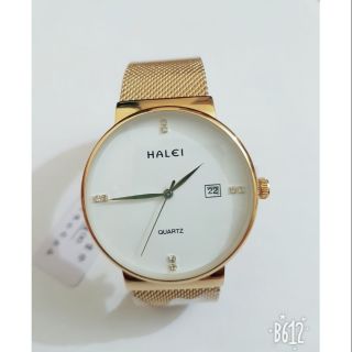 Đồng Hồ Nam HALEI Dây Lưới Mạ Vàng Mặt Trắng Sang Trọng và Cao Cấp