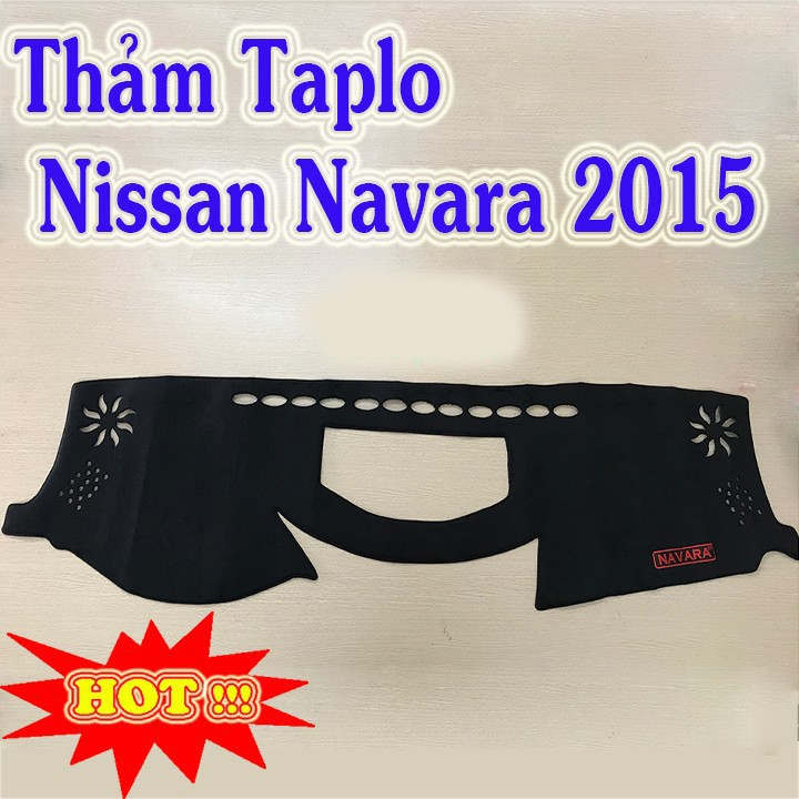 Thảm Taplo Nissan Navara 2016 đến 2020 Màu Đen Chất Liệu Nhung Lông Cừu Đế Có Chống Trượt, chuẩn form xe