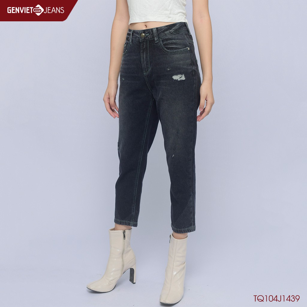 [Mã FASHIONMALLT4 giảm 15% đơn 150k] Quần dài jeans Nữ TQ104J1439 GENVIET JEANS