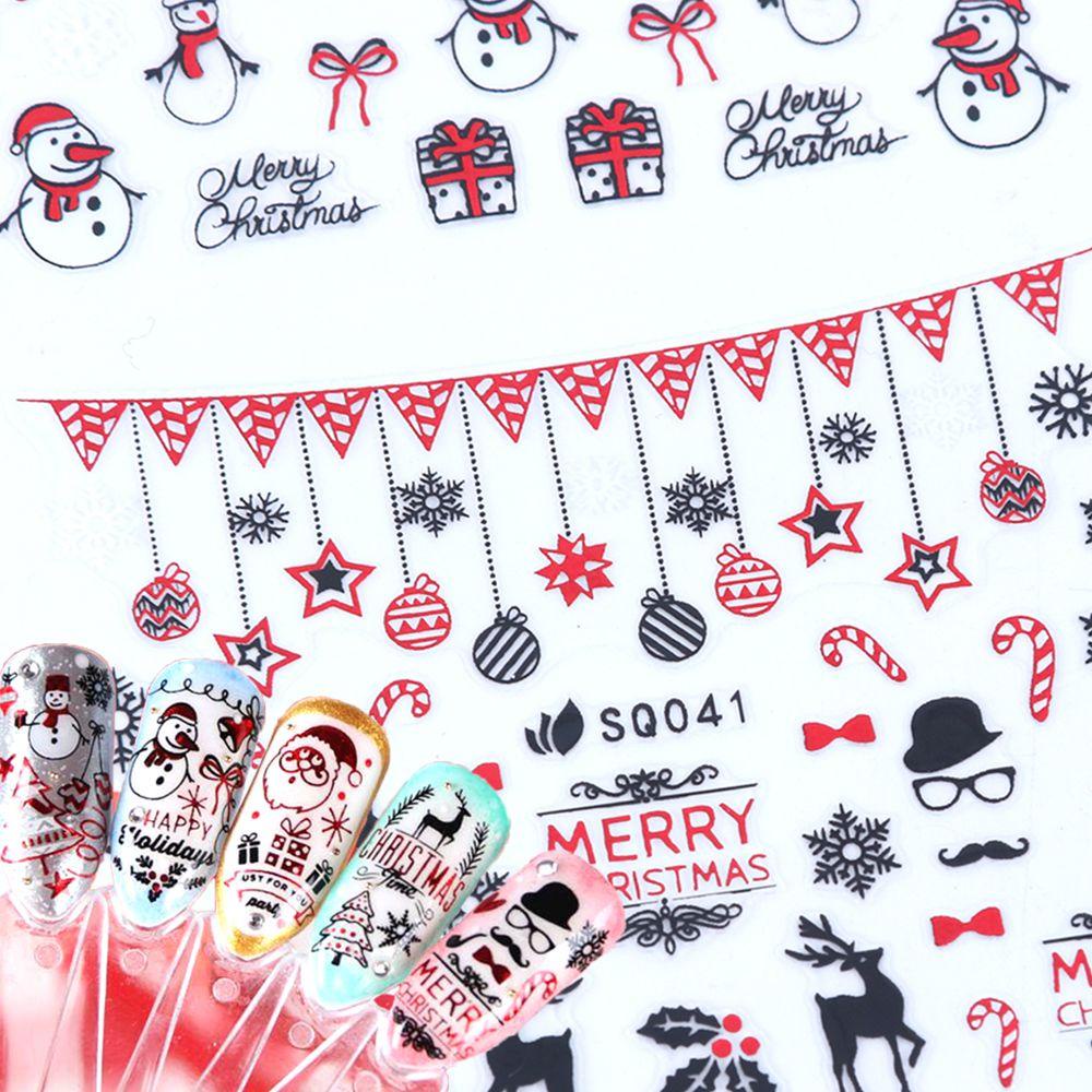 ROSE Set 24 Hình Dán Móng Tay Chủ Đề Giáng Sinh