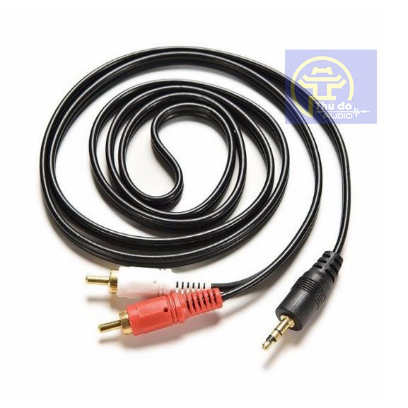 Dây loa 1 đầu 3.5mm đưa ra 2 cổng RCA AV bông sen 1.5m