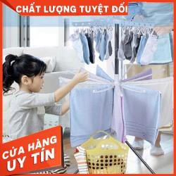 [XẢ KHO+FREE SHIP]  CÂY PHƠI QUẦN ÁO TRÒN 3 TẦNG TẶNG KÈM MÓC DÍNH TƯỜNG TRONG SUỐT