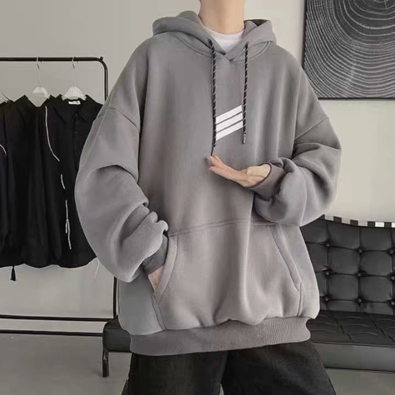 ✦ AFFLIGA ✦Áo hoodie tay dài dáng rộng phong cách thời trang hàn quốc cho nam giới
