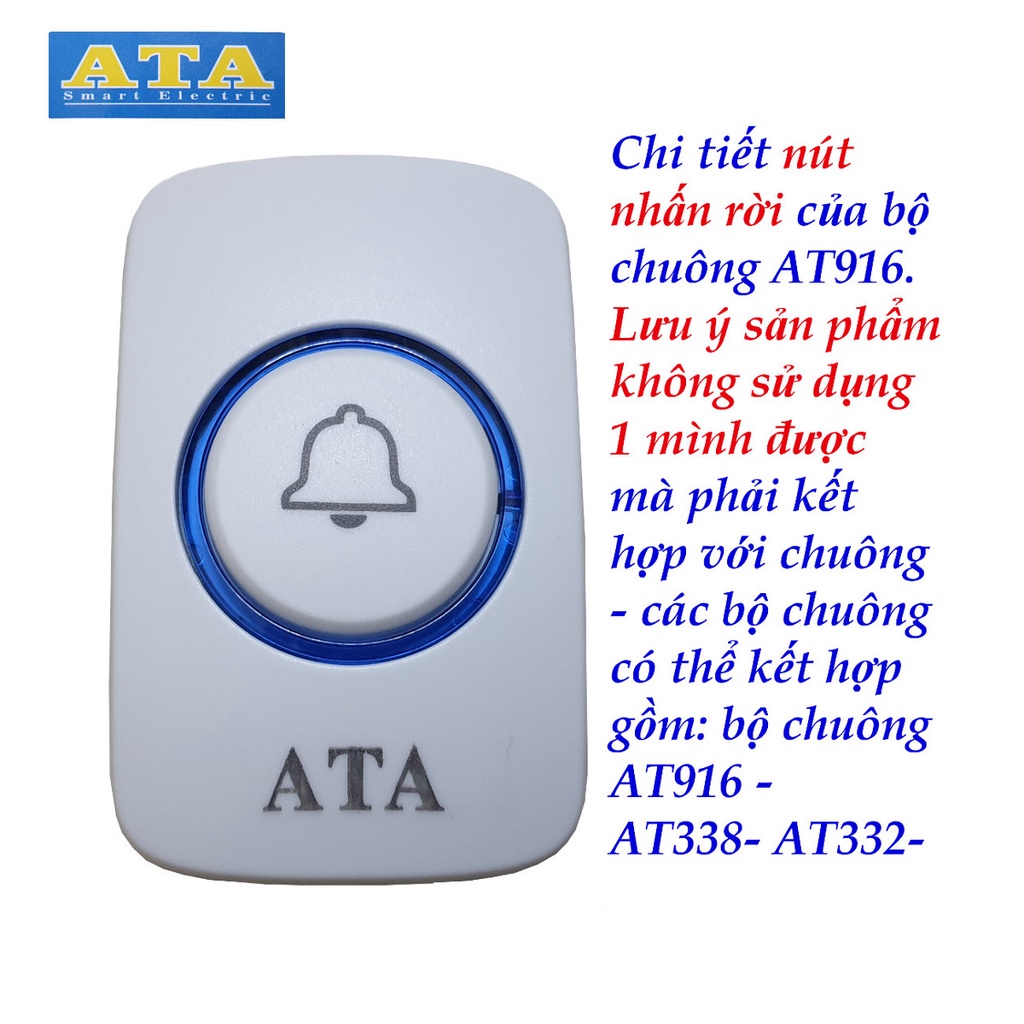 Nút nhấn chuông của bộ chuông ATA916 -ATA 913 - Chi tiết rời không dùng 1 mình được