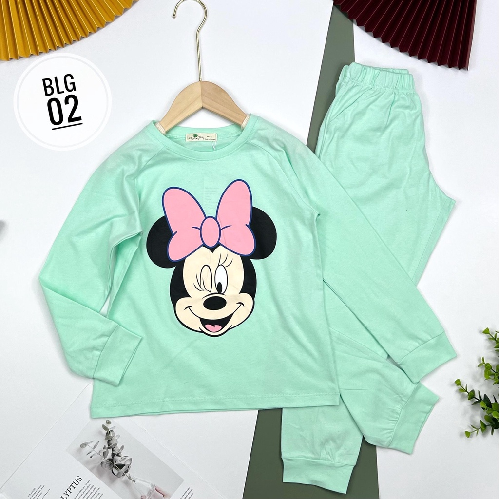 Bộ cotton thu đông bé gái mác litibaby, size đại cho bé từ 8/16T, tương dduong 25 - 47kg