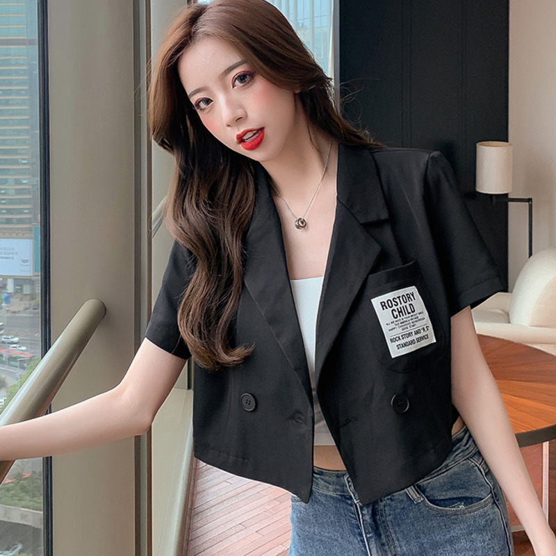 Áo Khoác Blazer Tay Ngắn Phong Cách Hàn Quốc Thanh Lịch