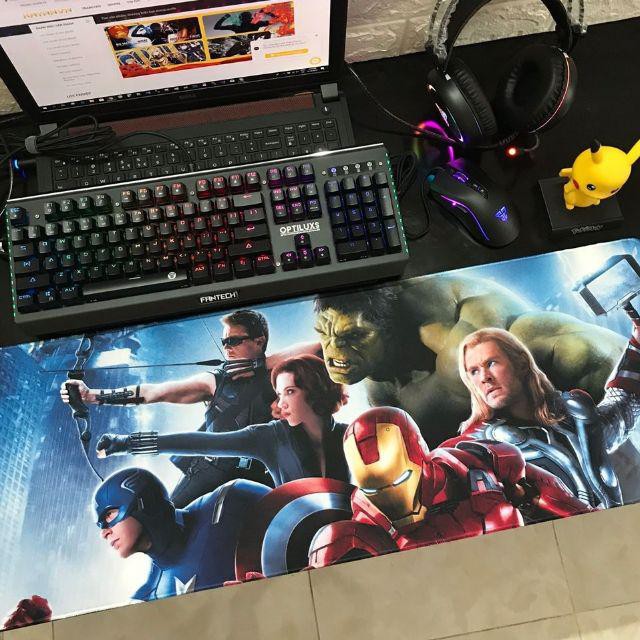 Tấm lót chuột phím nhân vật Siêu Anh Hùng AVENGER (MARVEL) size dài 80 x 30 x 0.3 cm - loại mousepad speed (Hình ngẫu n