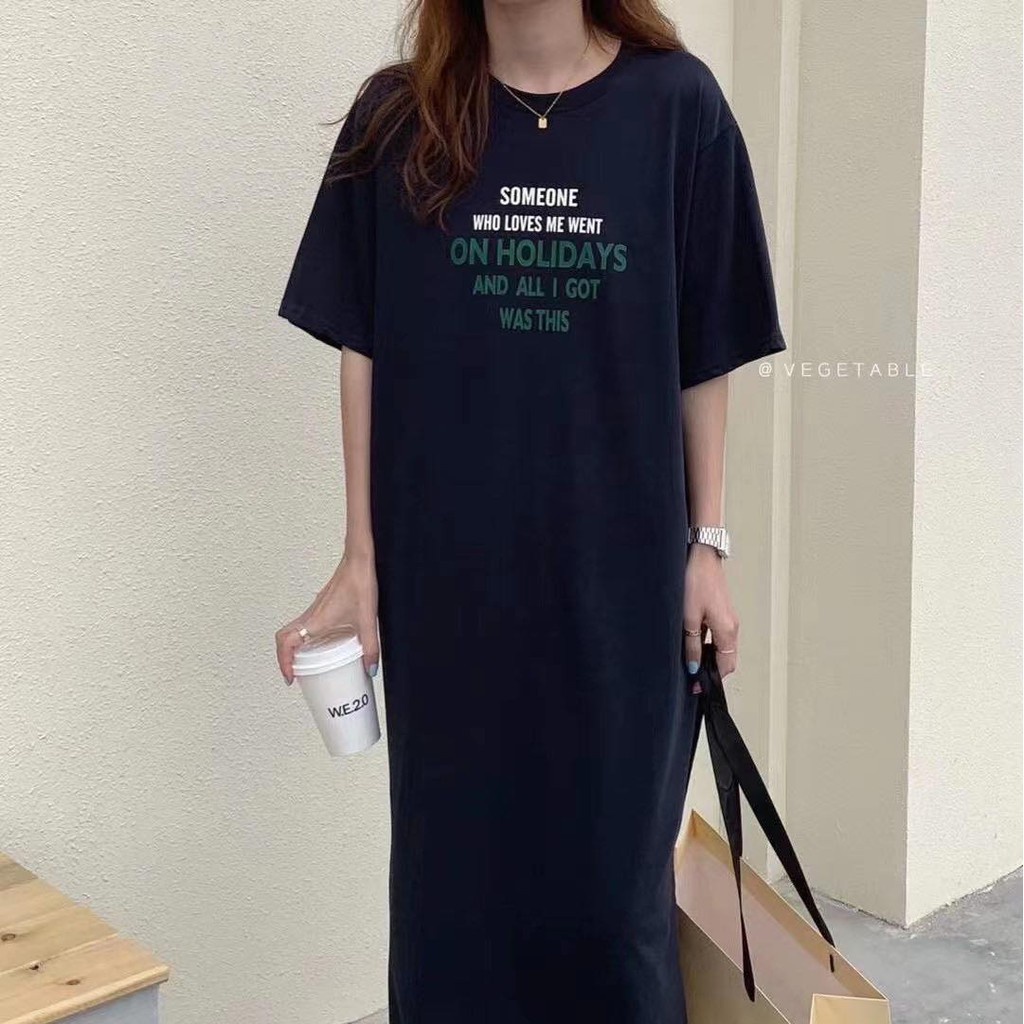 Đầm Suông Nữ Form Rộng Siêu Đẹp In Chữ Thời Thượng Thánh Lịch  HÀn Quốc  Hợp Thời Trang Bắt Kịp Xu Hướng TTDS0033