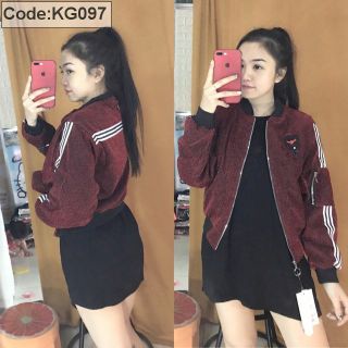 ÁO KHOÁC NỮ KIM TUYẾN PHỐI SỌC CÁ TÍNH