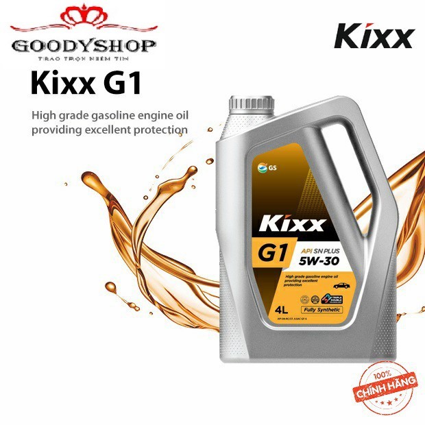 <Cao Cấp >Combo 4 can Dầu nhớt động cơ xăng cao cấp bán tổng hợp Kixx G1 10W-40 Can nhựa 4 lít/can GOODYSHOP