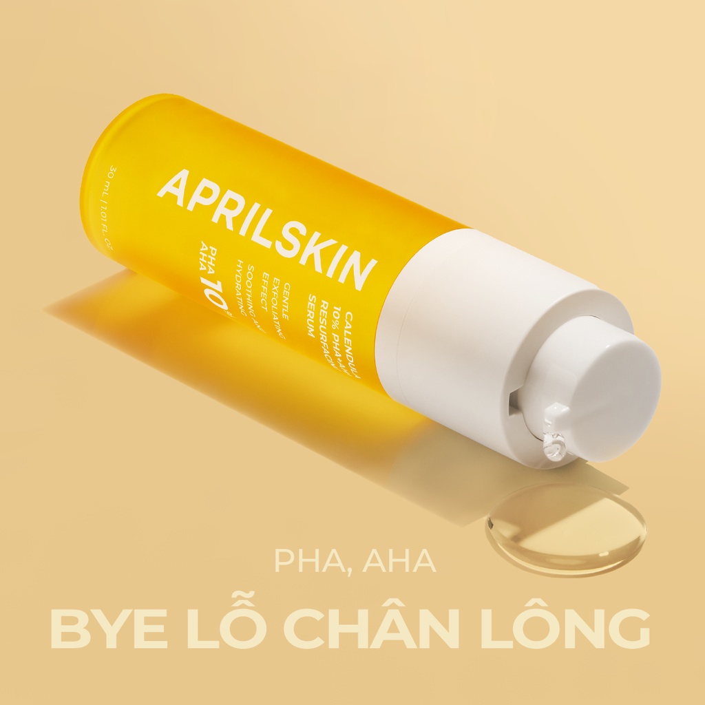 Tinh chất tái tạo dưỡng sáng da APRILSKIN Calendula 10% PHA-AHA Resurfacing Serum 30ml