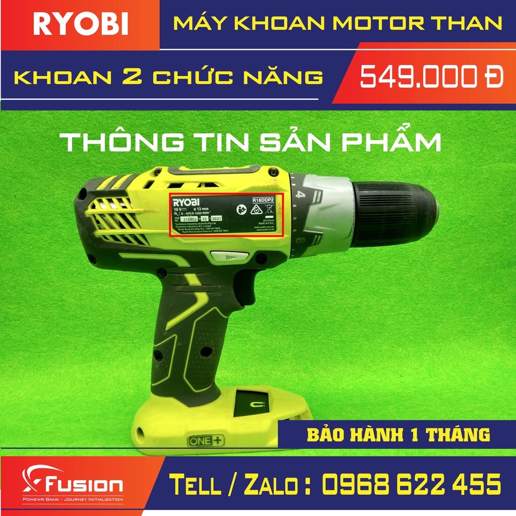 Bộ máy khoan ryobi