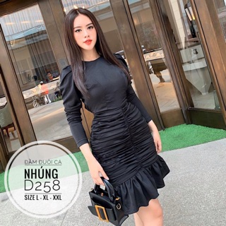 Bigsize Đầm đuôi cá nhúng D258