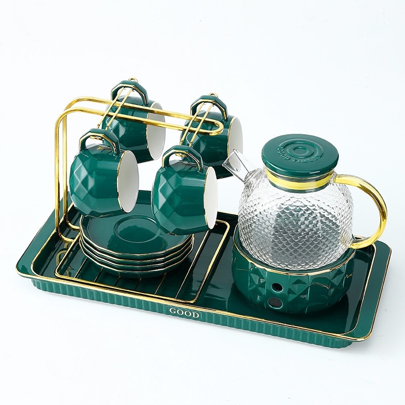 Bộ ấm chén sứ siêu cao cấp Klai trang trí Tết Huydecor