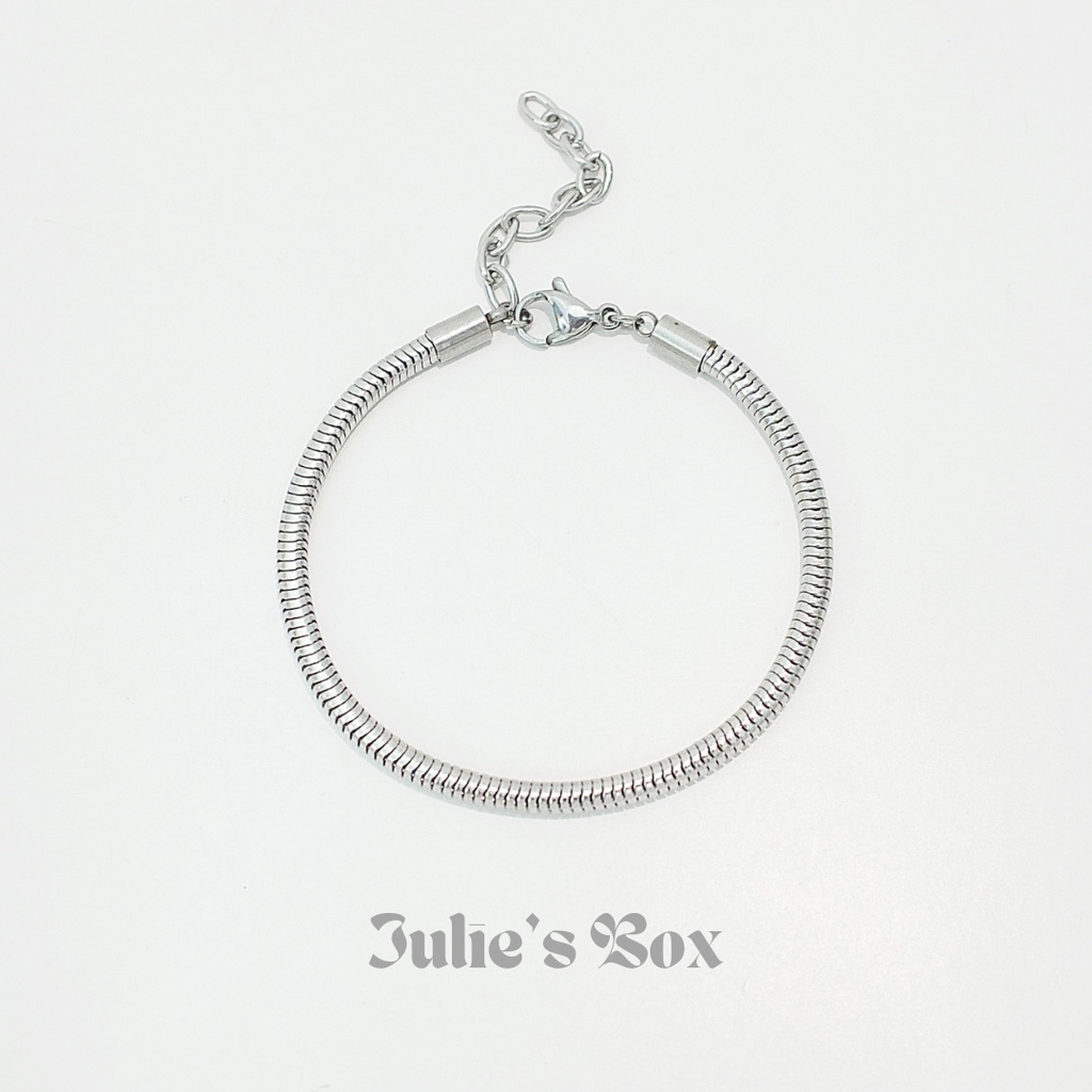 Vòng Tay Titan Unisex Xích Liền Basic Không Đen Không Hoen Gỉ Không Phai Màu Không Ngứa Bền julies box 66 bracelet